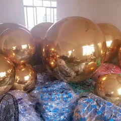  large hanging pvc gold inflatable mirror ball balloon