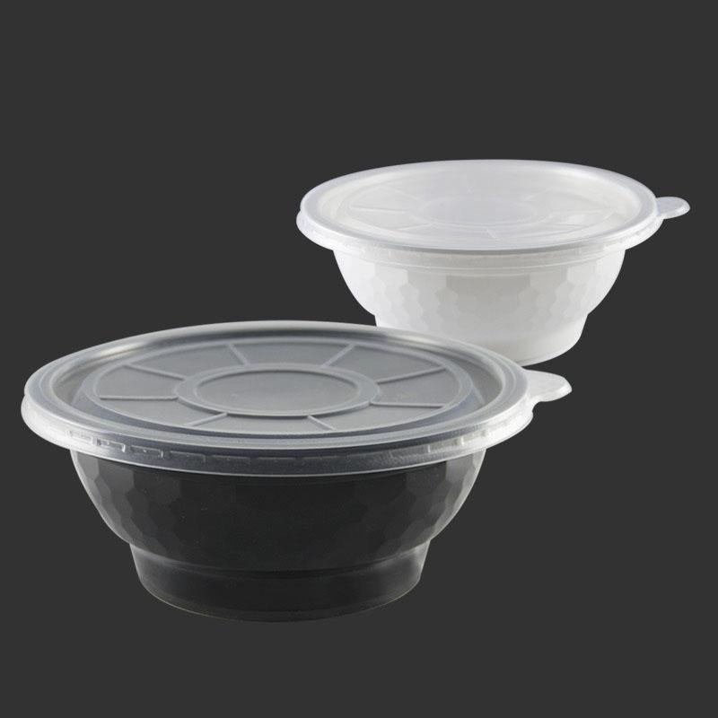 Disposable Leakproof PP Bowl with Lid 1050ml 36oz 4