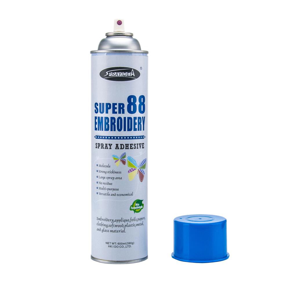 Repositionable fabric spray adhesive for computer embroidery  2