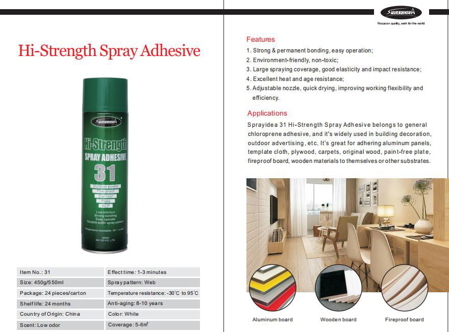 High-strengh all purpose spray adhesive