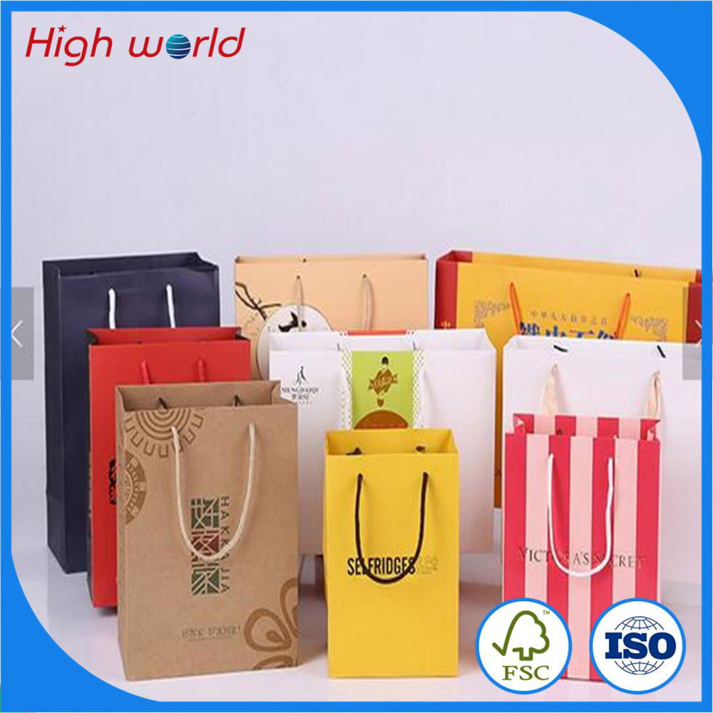 Factory price cheap printed white kraft paper bag 2