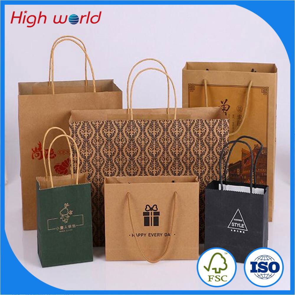 Factory price cheap printed white kraft paper bag 3