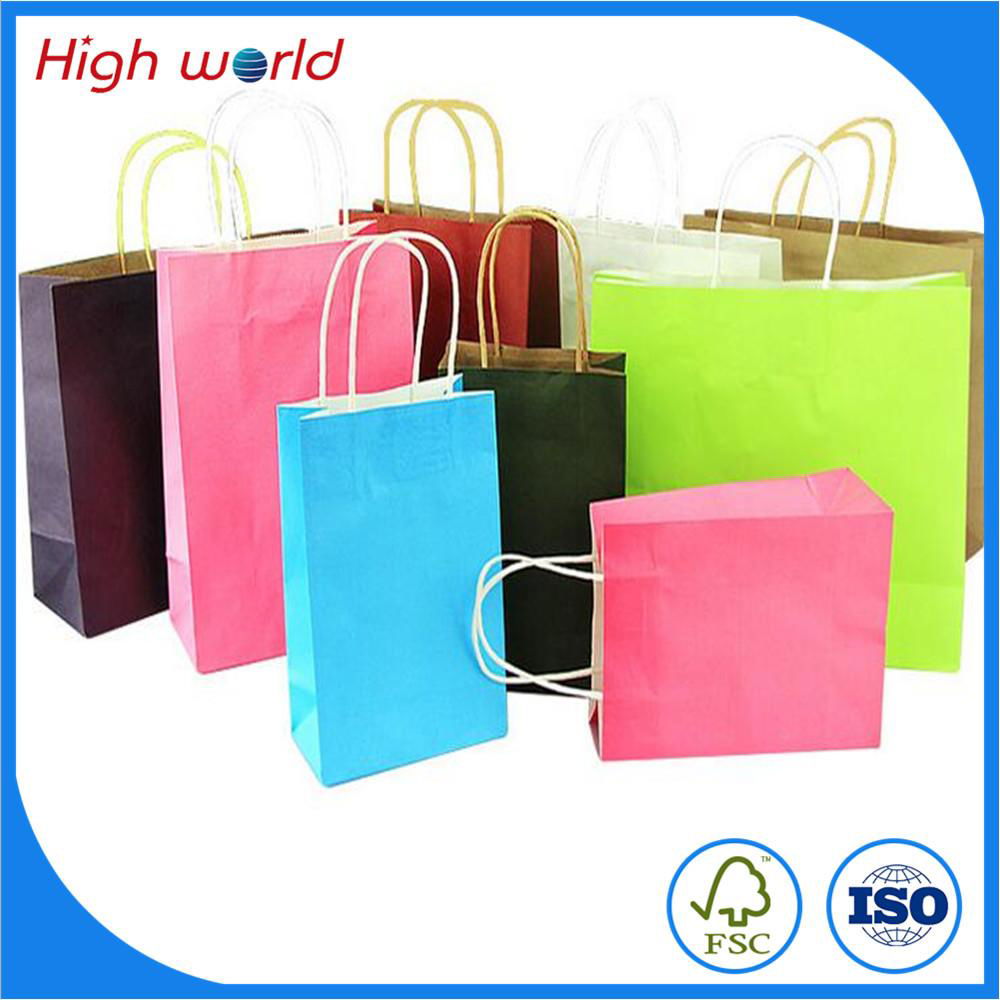 Factory price cheap printed white kraft paper bag 4