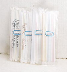 plastic straws( paper wrapped or cello wrapped)