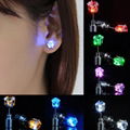 Stainless Steel Blink Studs Ear Stud Rings Shine Fashion Flash Style LED Earring