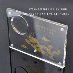 Custom design Plexiglass PMMA acrylic coin holder with magnets