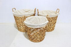 Handmade water hyacinth baskets-SD9612Q-3NA