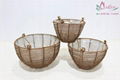 Poly rattan hanging planter for home