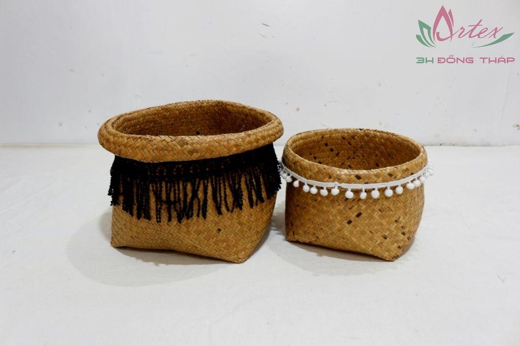 Hot item storage palm leaf baskets - BH4783A-2NA 3