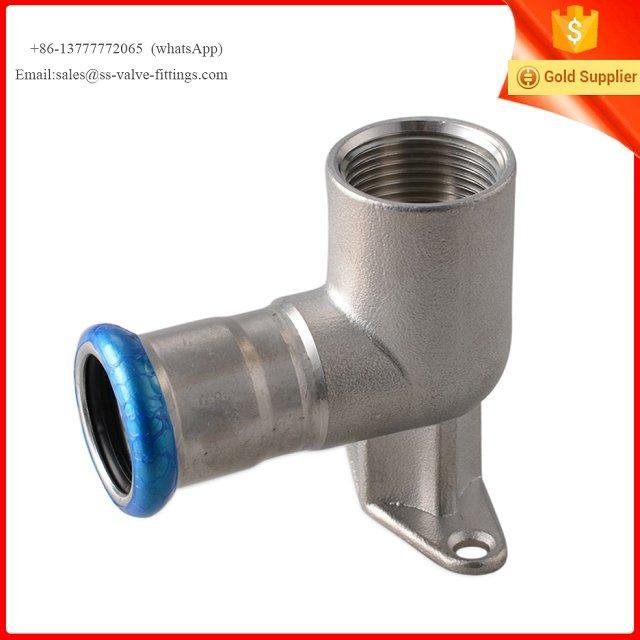 Press fittings 90° Female Elbow with Wall Plate 2
