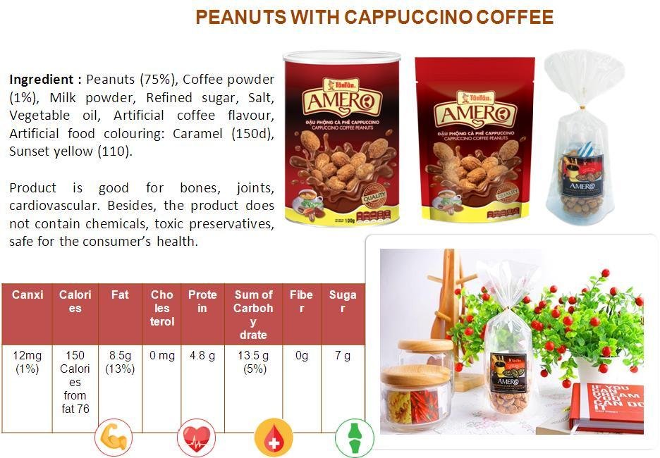 Crispy PEANUT Milk Cappuccino Coffee snack (Tan Tan Jolie 84983587558) 2