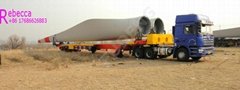 Wind blade transport extendable lowboy semi trailer extendable low bed trailer