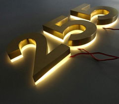 LED Back Lighted Metal Alphabet 3d Stainless Steel Letter Sign For Business