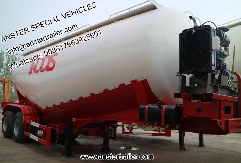 2 3 4 Axles 30 40 50 m3 Cbm dry bulker pneumatic powder Cement Tanker Trailer  4