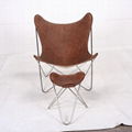 Antique reclining chair with footrest recliner leather butterfly chair 4