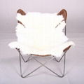 Antique reclining chair with footrest recliner leather butterfly chair 5