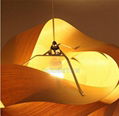 Hot design home decoration large luxury handmade wood pendant light 4