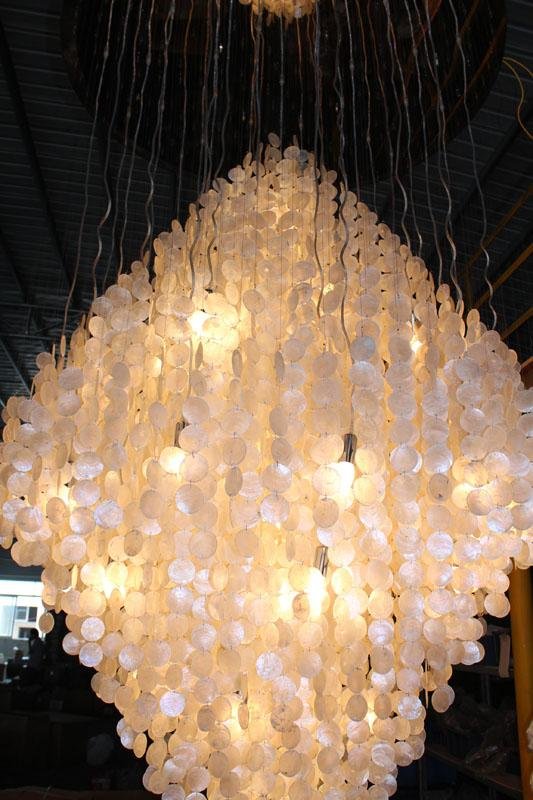 High quality large contemporary shell hotel lobby chandelier fixtures 2