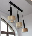 New style hotel decor indoor wooden chandelier pendant lamp fixtures 3