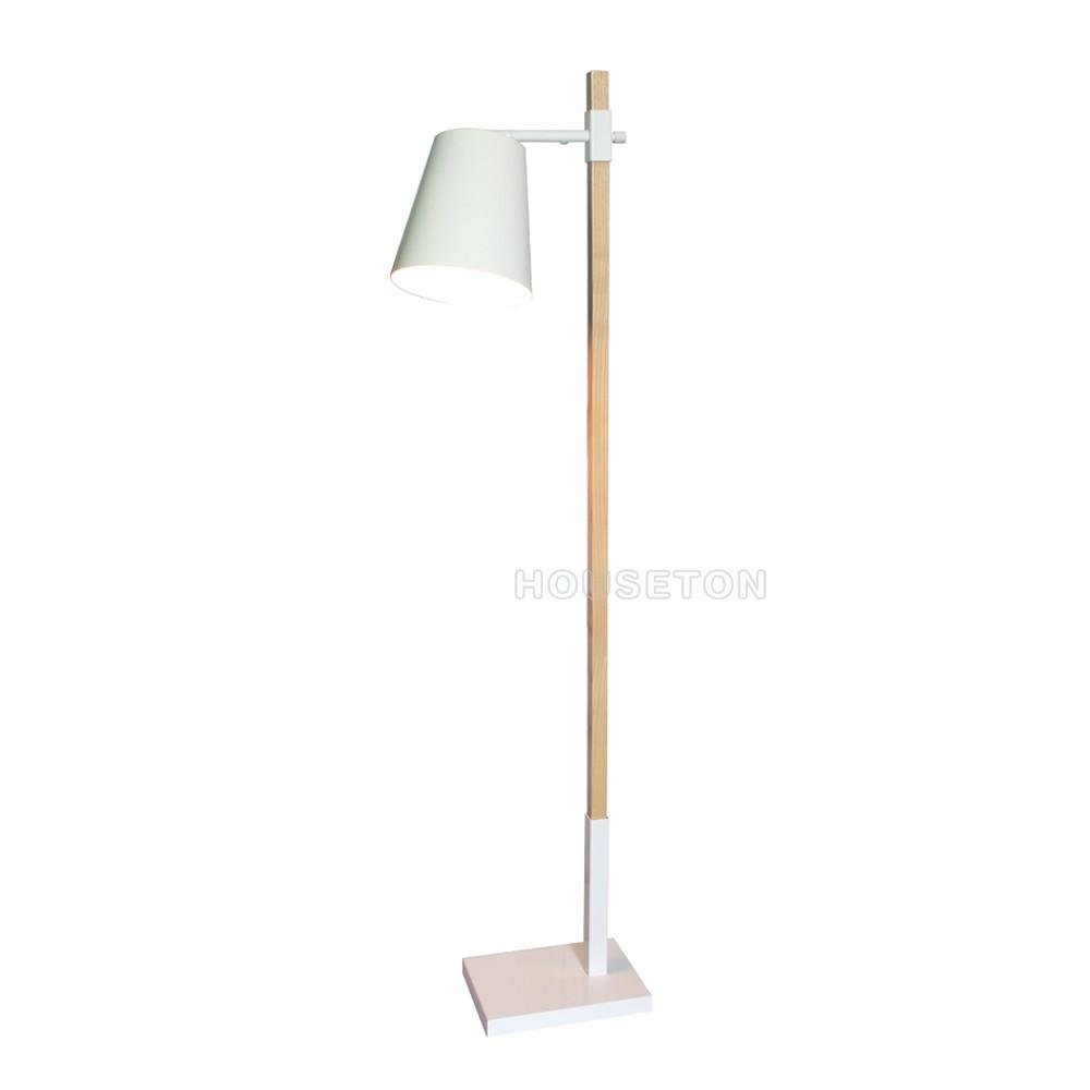 Simple design color changing industrial wooden reading floor lamp 2