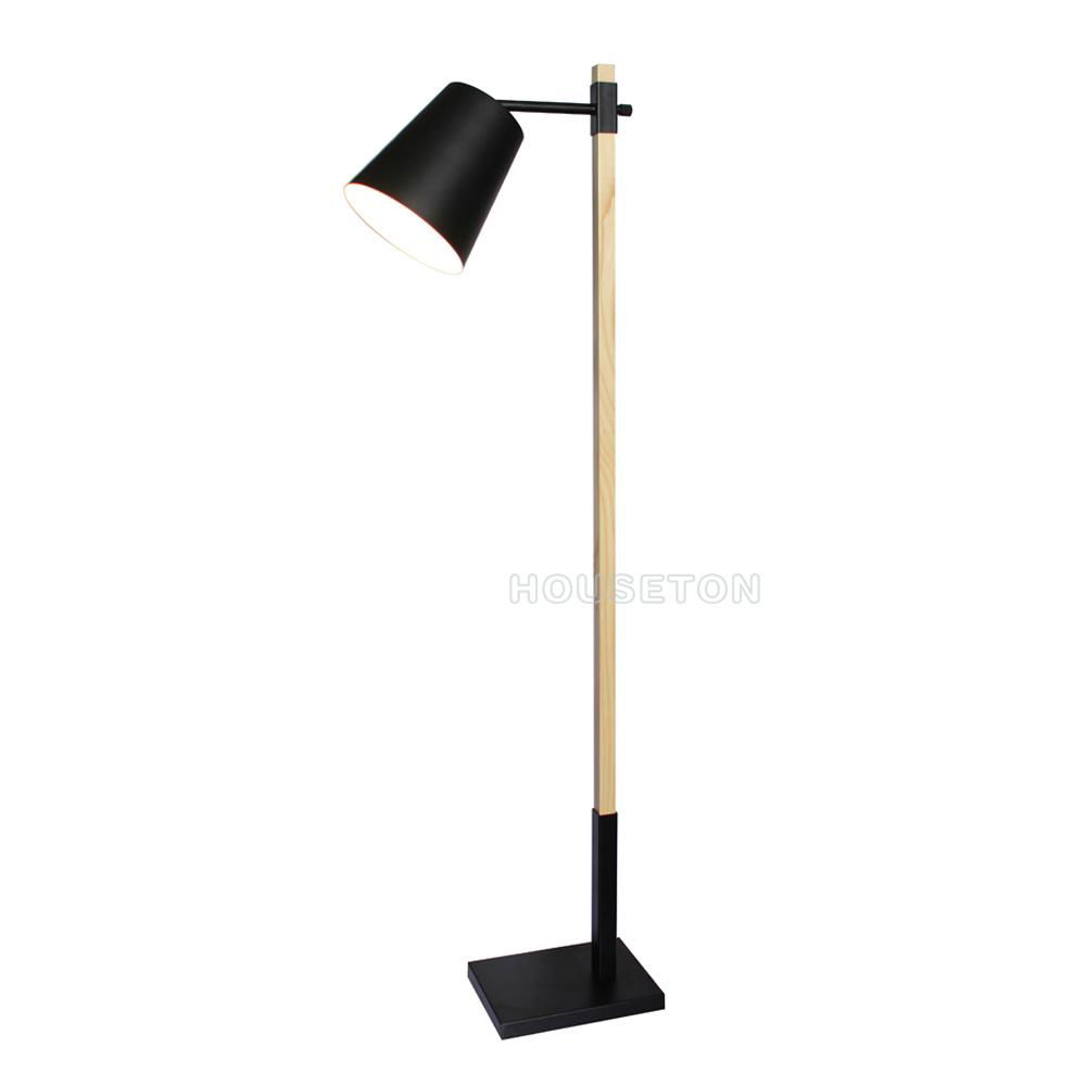 Simple design color changing industrial wooden reading floor lamp 5