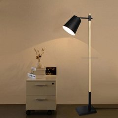 Simple design color changing industrial wooden reading floor lamp