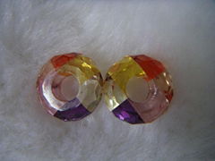 Murano stone Cubic zirconia beads for Large hole Beads with Multicolored