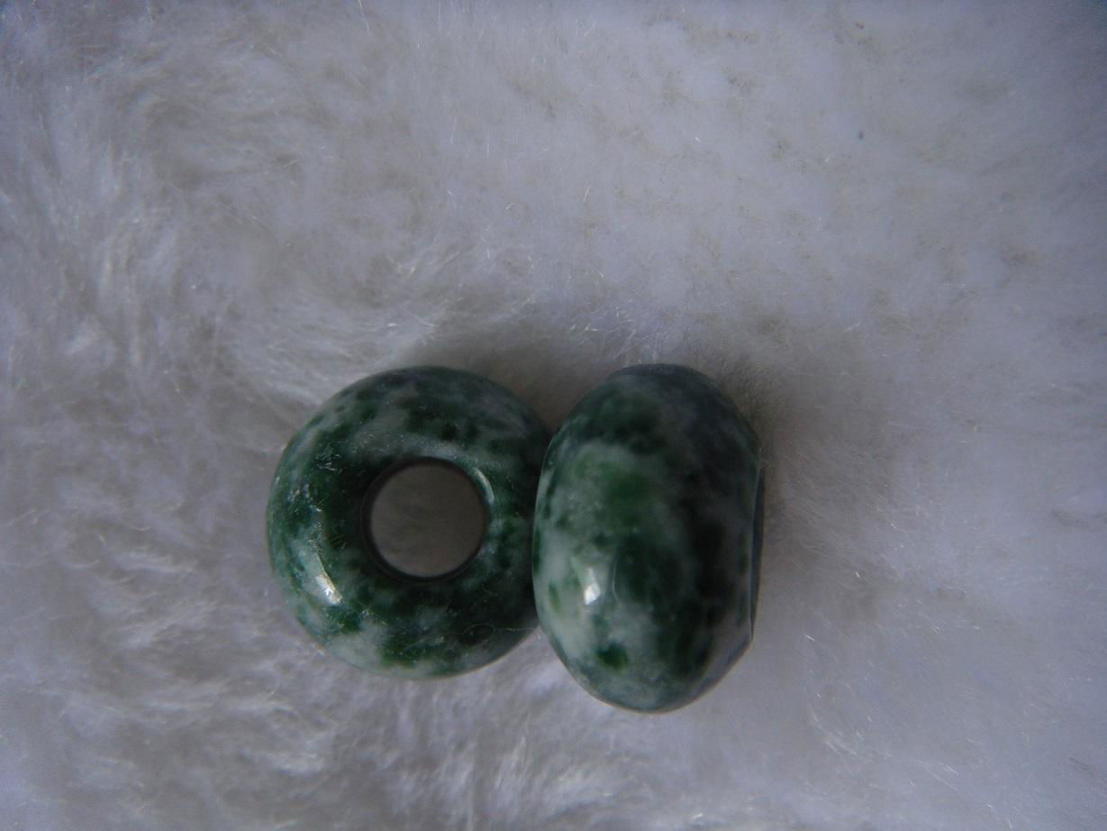 Natural Gemstones with Large Hole Size Round European Beads 4