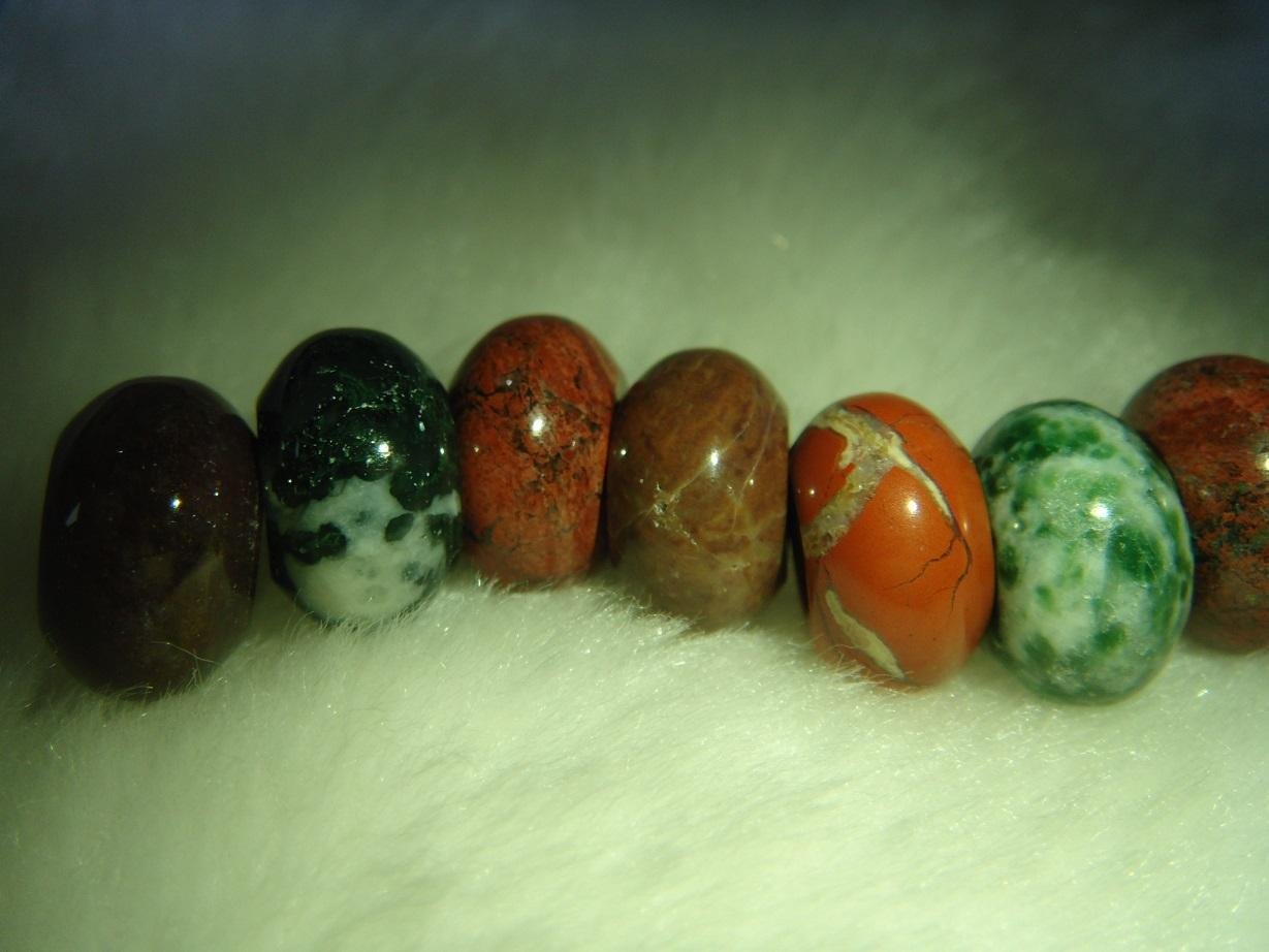Natural Gemstones with Large Hole Size Round European Beads 5