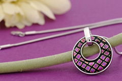 Handmade Dichroic Glass pendant with Doughnut shape