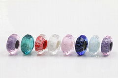 Murano Glass Beads with Faceted Surface with New Central Artwork