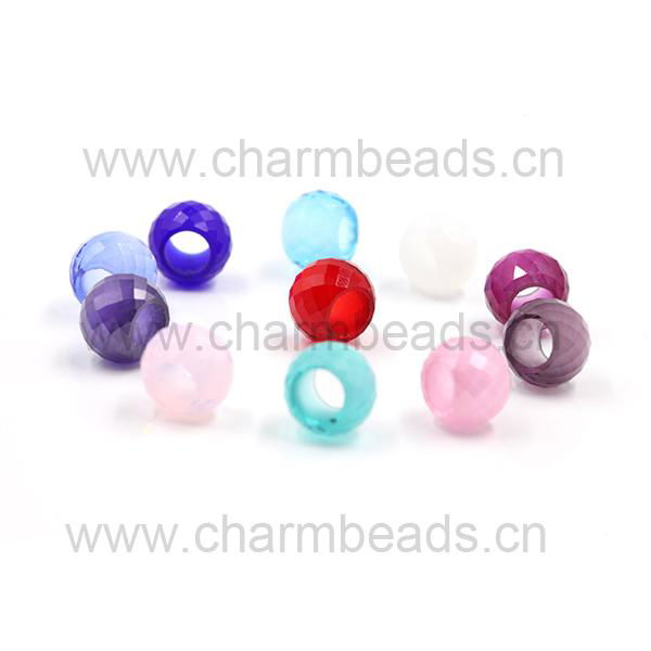 Wholesale Faceted Glass Beads Fit for DIY European Jewelry