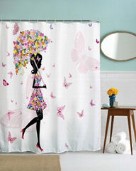 Hot sale polyester digital print shower curtain