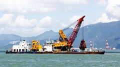 SELL USED CLAMSHELL DREDGER 5CBM 6CBM 8CBM 9CBM 7CBM 5M3 6M3 8M3 GRAB DREDGER