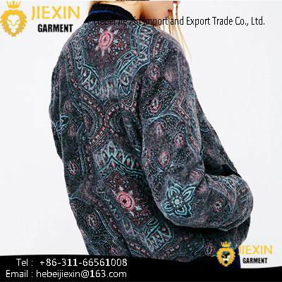 Outer Wear Outdoor Thin Printed Elastic Collar Long Sleeve Jackets for Women