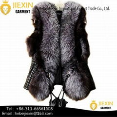 Custom Women Genuine Fur Waistcoat Whole Skin Real Fox Fur Vest