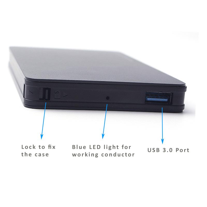  2.5" inch Aluminum HDD Enclosure USB 3.0 to SATA III Support UASP HD Box HDD Ha 3