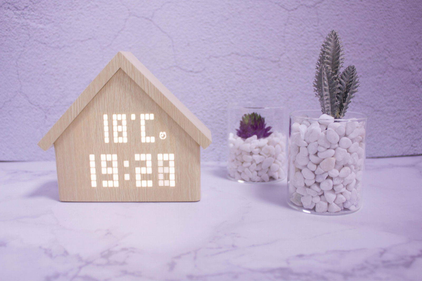 Alarm wooden digital clock with unique design for promotion