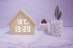 Alarm wooden digital clock with unique