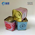 food grade new style square flower tea tin can 2