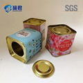 food grade new style square flower tea tin can 3