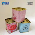 food grade new style square flower tea tin can 4