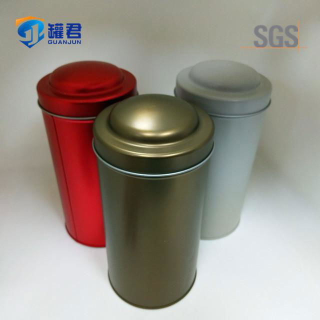 cylinder tea packaging tin box with double lids
