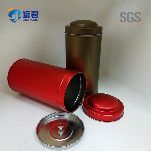 cylinder tea packaging tin box with double lids 2