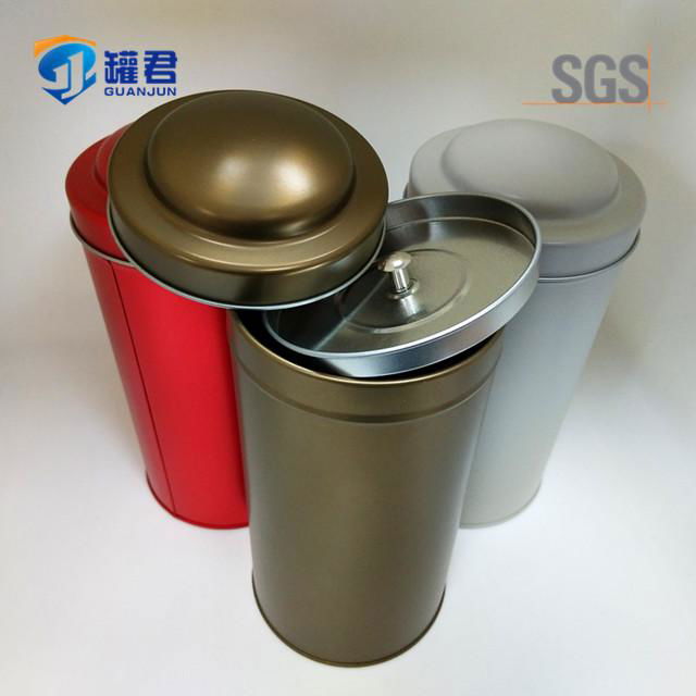 cylinder tea packaging tin box with double lids 3
