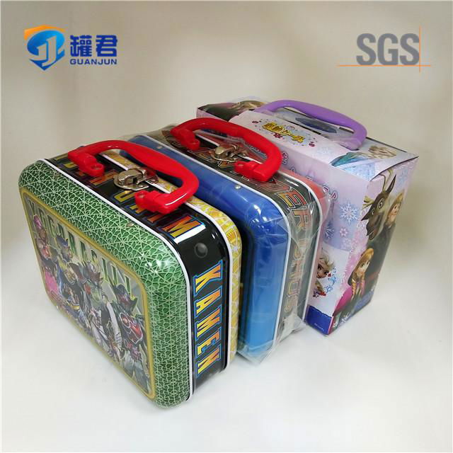 lovely metal tin lunch box with handle 5