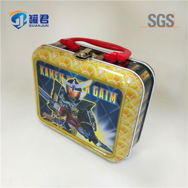 lovely metal tin lunch box with handle