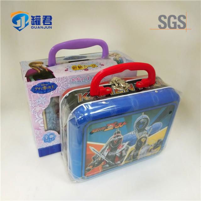 lovely metal tin lunch box with handle 4
