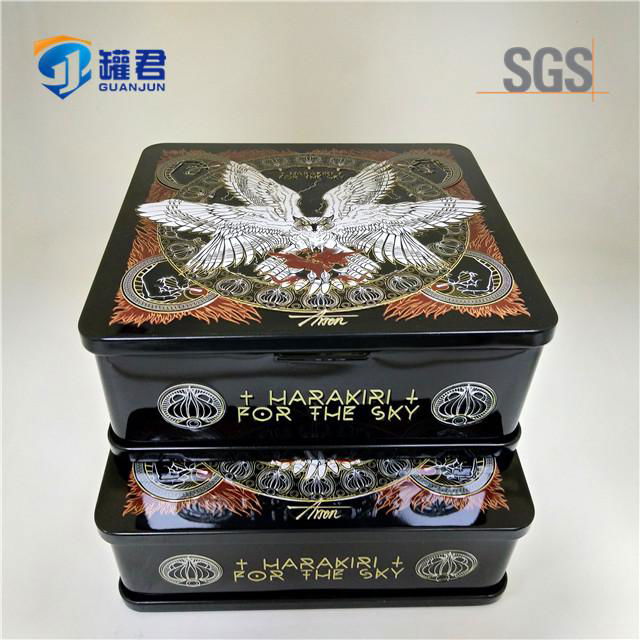 classical rectangular metal tin CD case