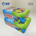 direct factory rectangle metal game cards packing tin box